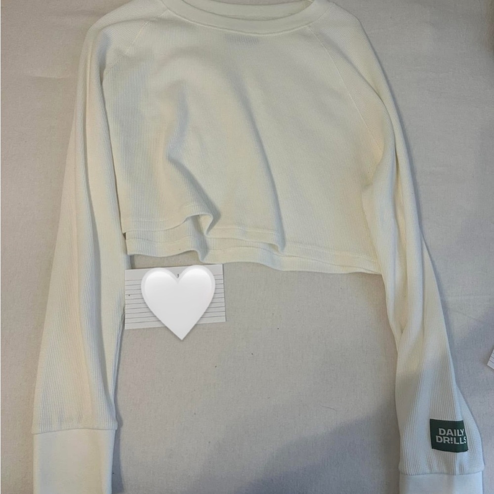 Daily Drills White Cropped Sweater